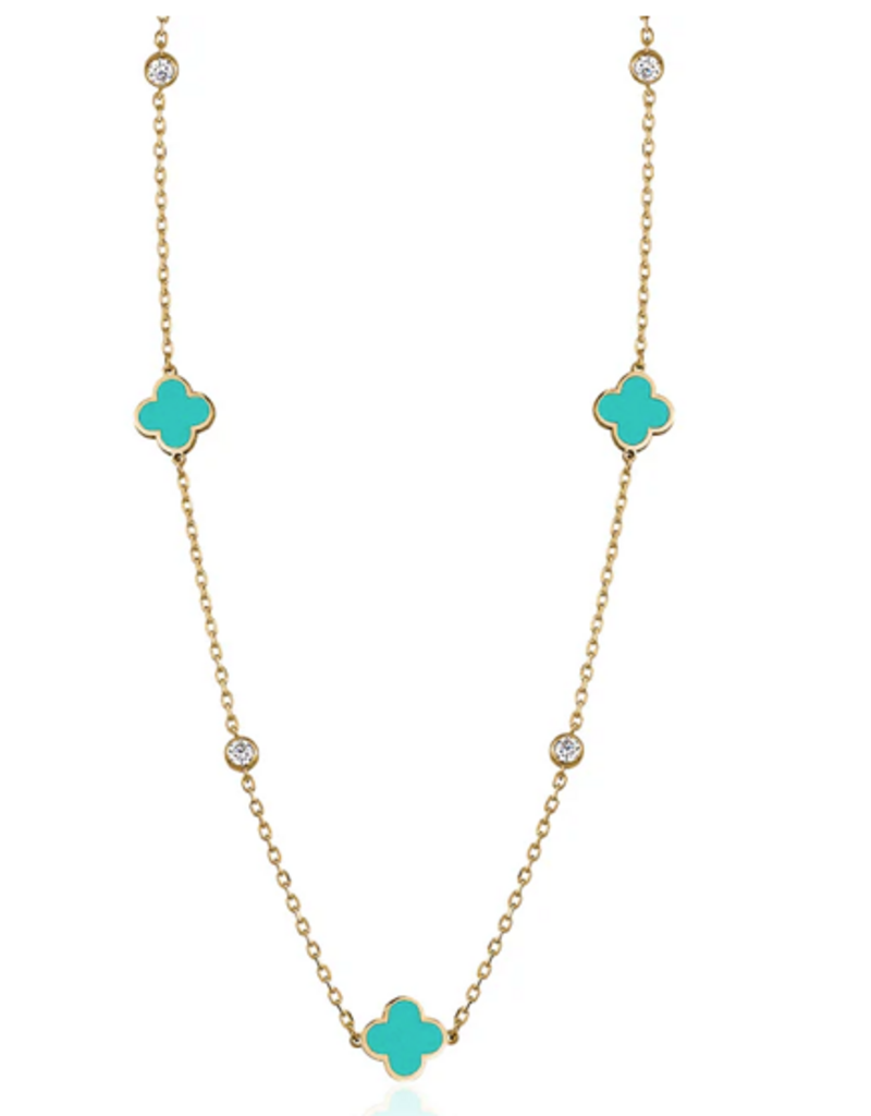 Limlim Limlim Clover enamel necklace