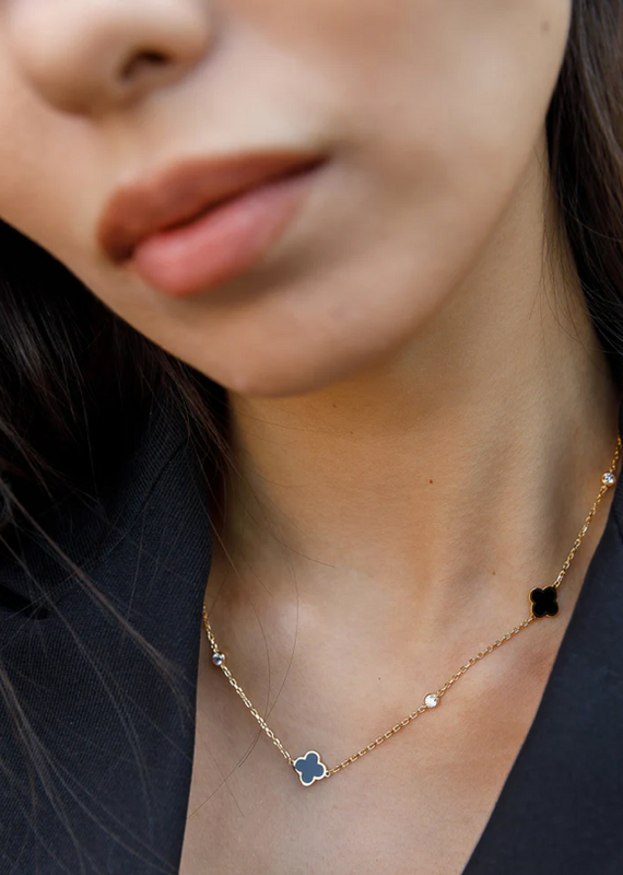Limlim Clover enamel necklace