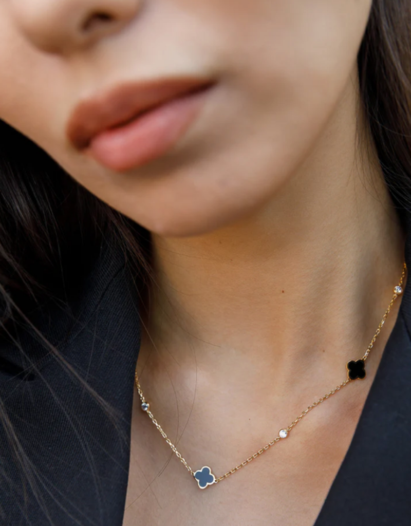 Limlim Limlim Clover enamel necklace
