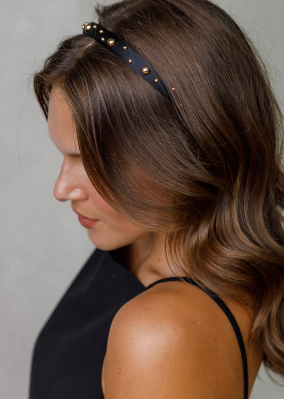 Limlim Satin Gold Ball Hairband