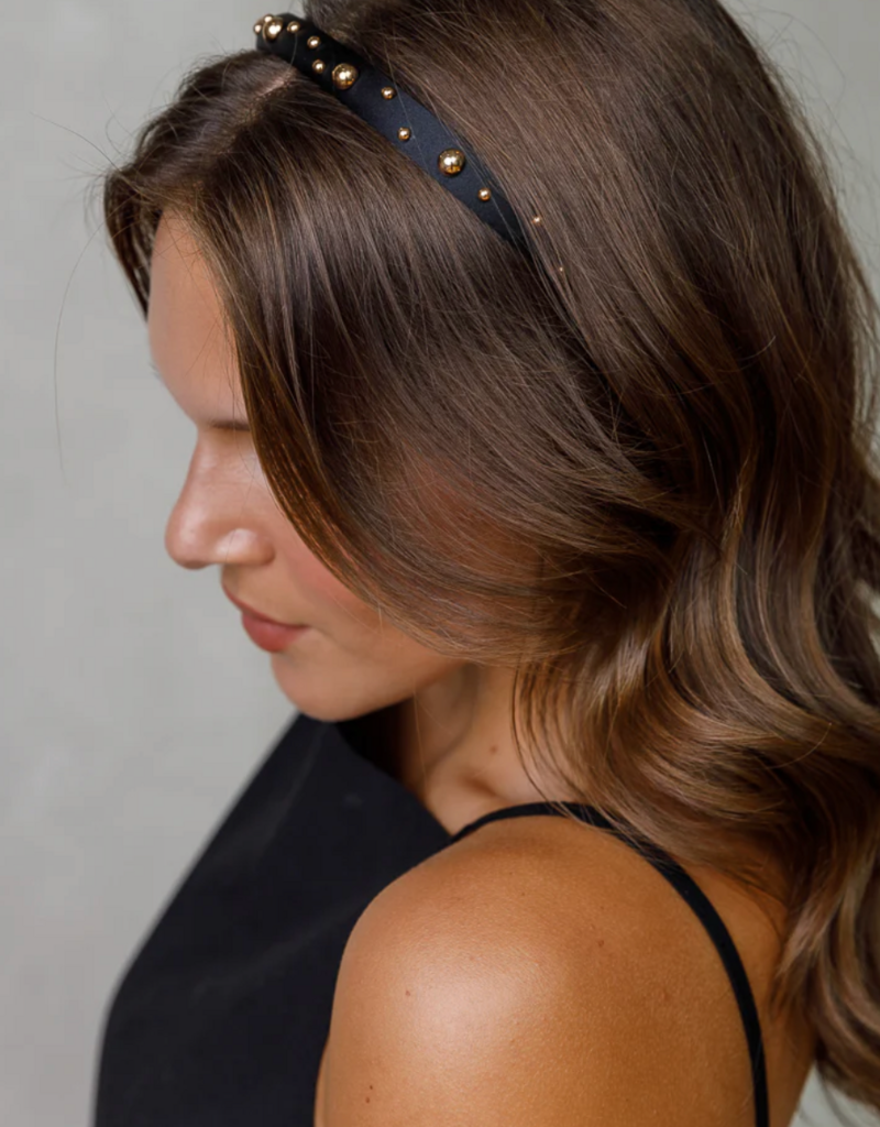 Limlim Limlim Satin Gold Ball Hairband