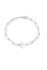 House of Jewllery HOJ Flat Heart Tag paperclip bracelet