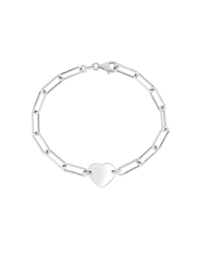 House of Jewllery HOJ Flat Heart Tag paperclip bracelet