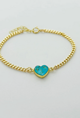 Fierce Deer Fierce Deer Gemstone Heart bracelet