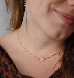 Fierce Deer Flying Bird necklace