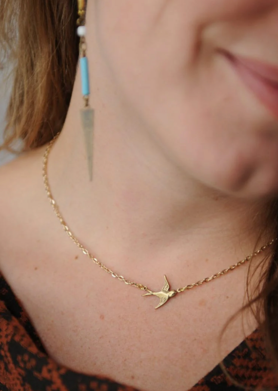 Fierce Deer Flying Bird necklace