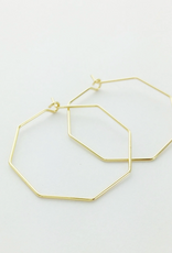 Fierce Deer Fierce Deer Dainty Hexagon earrings