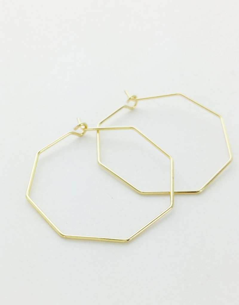 Fierce Deer Fierce Deer Dainty Hexagon earrings