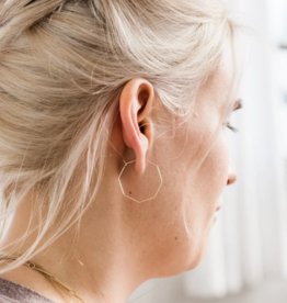 Fierce Deer Dainty Hexagon earrings