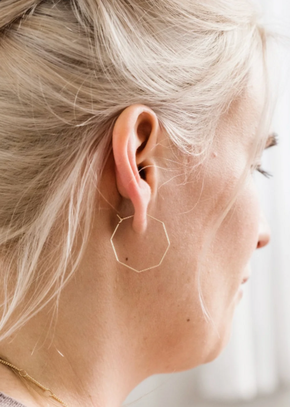 Fierce Deer Dainty Hexagon earrings