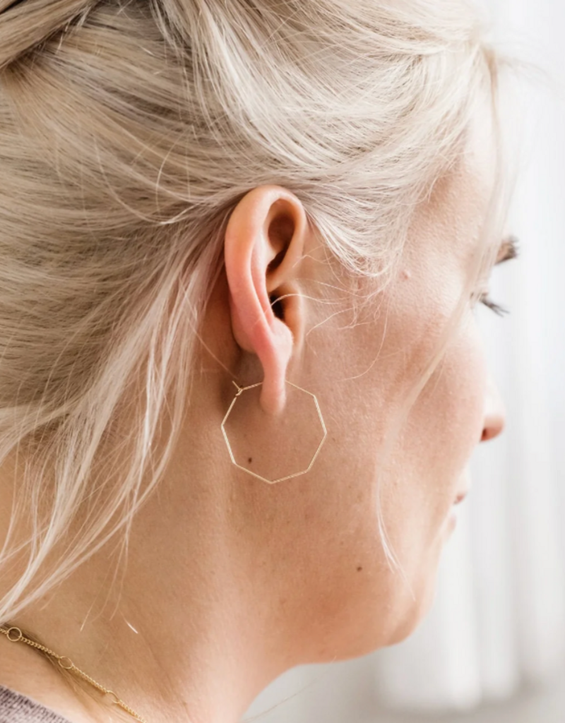 Fierce Deer Fierce Deer Dainty Hexagon earrings