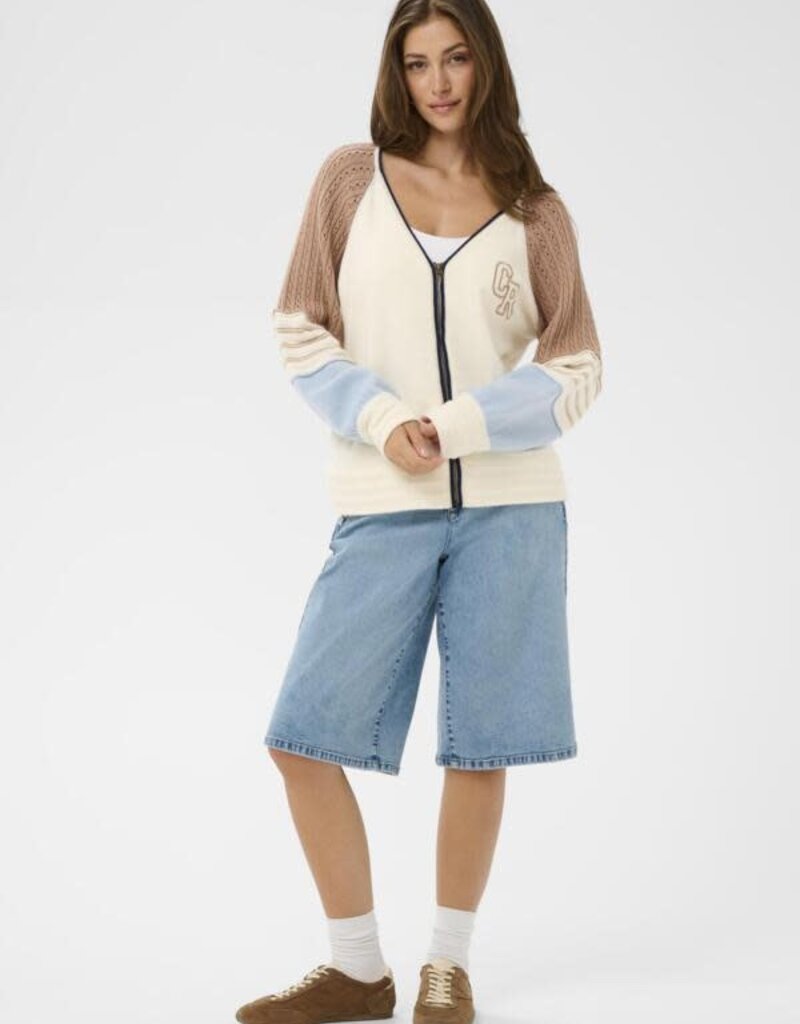 Cream Cream Pura Zip Cardi