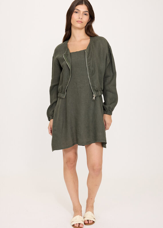 Pistache Military Zip Jacket