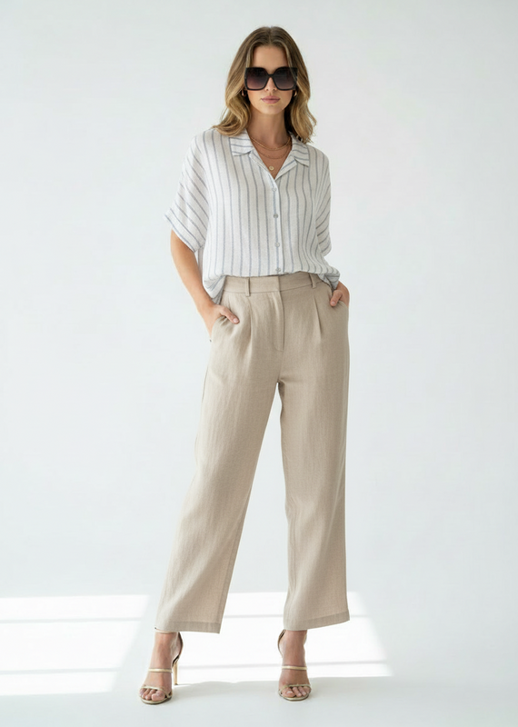 Pistache SS Linen blouse