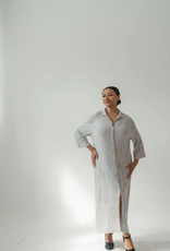 Pokoloko Pokoloko Striped Crinkle Shirt dress