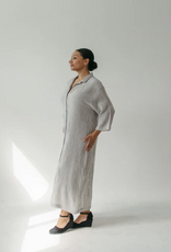 Pokoloko Pokoloko Striped Crinkle Shirt dress