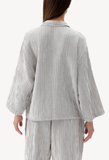 Pokoloko Pokoloko Striped Crinkle Shirt Blouse