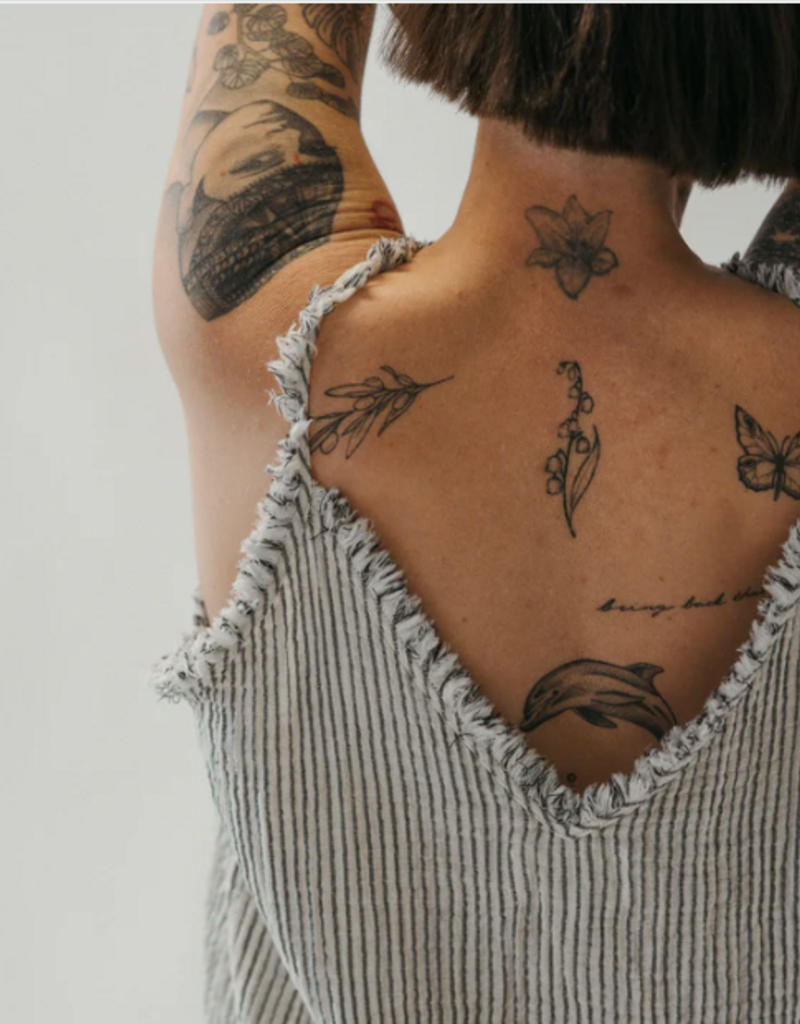 Pokoloko Pokoloko Striped Crinkle Strappy top