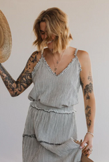 Pokoloko Pokoloko Striped Crinkle Strappy top