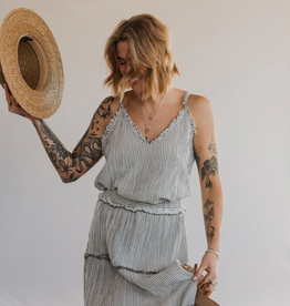 Pokoloko Striped Crinkle Strappy top