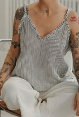 Pokoloko Pokoloko Striped Crinkle Strappy top