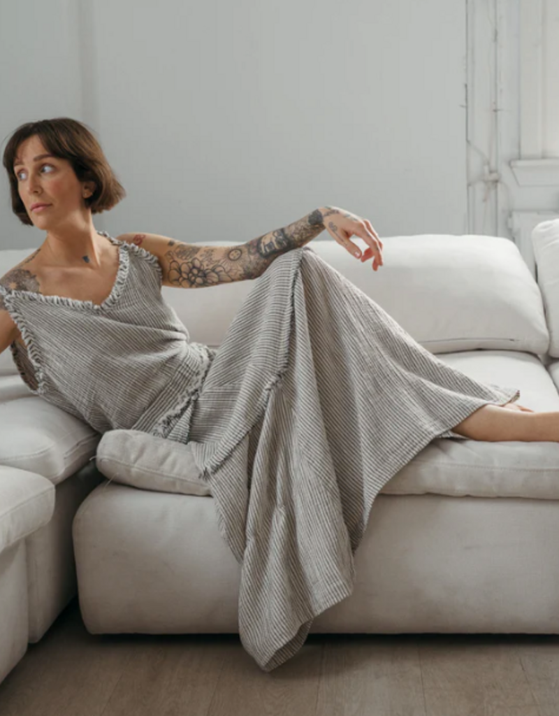 Pokoloko Pokoloko Striped Crinkle Strappy top