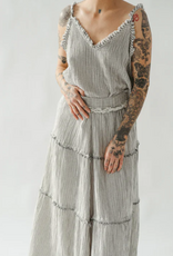 Pokoloko Pokoloko Striped Crinkle Ruffle skirt