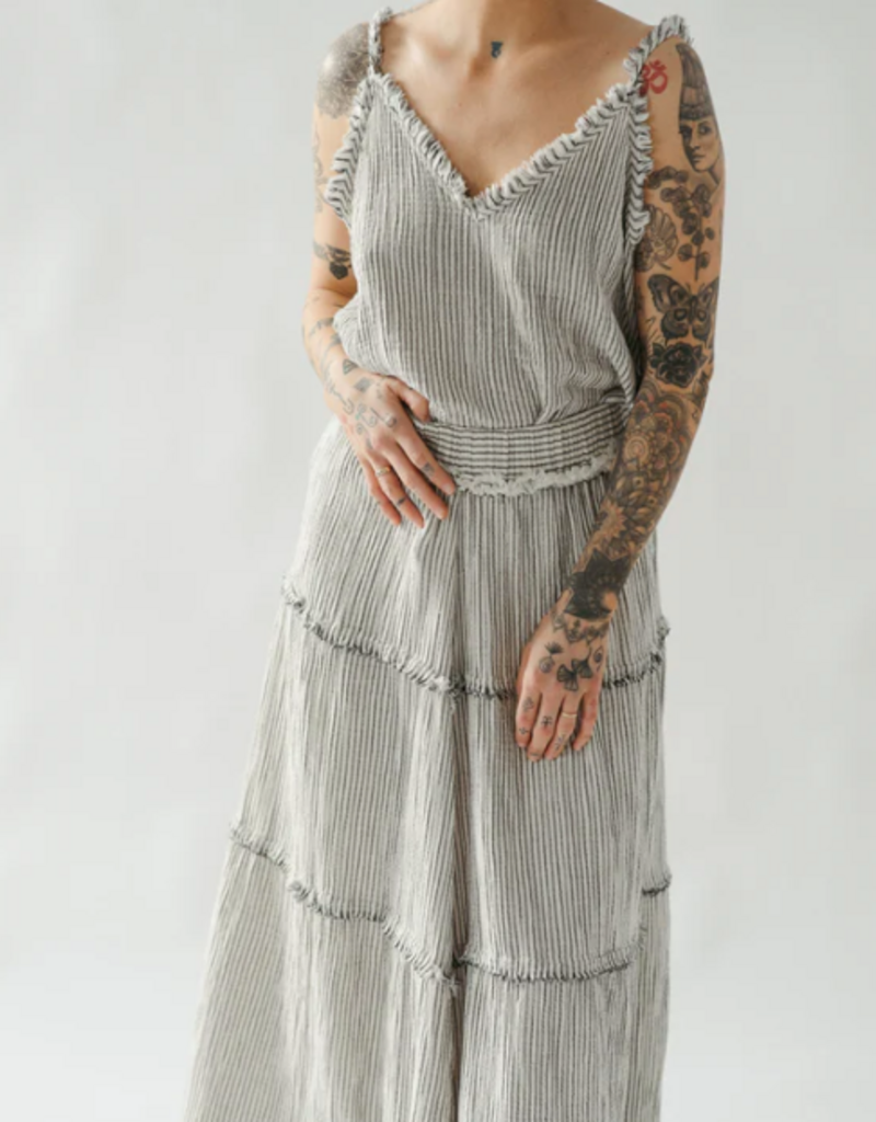 Pokoloko Pokoloko Striped Crinkle Ruffle skirt