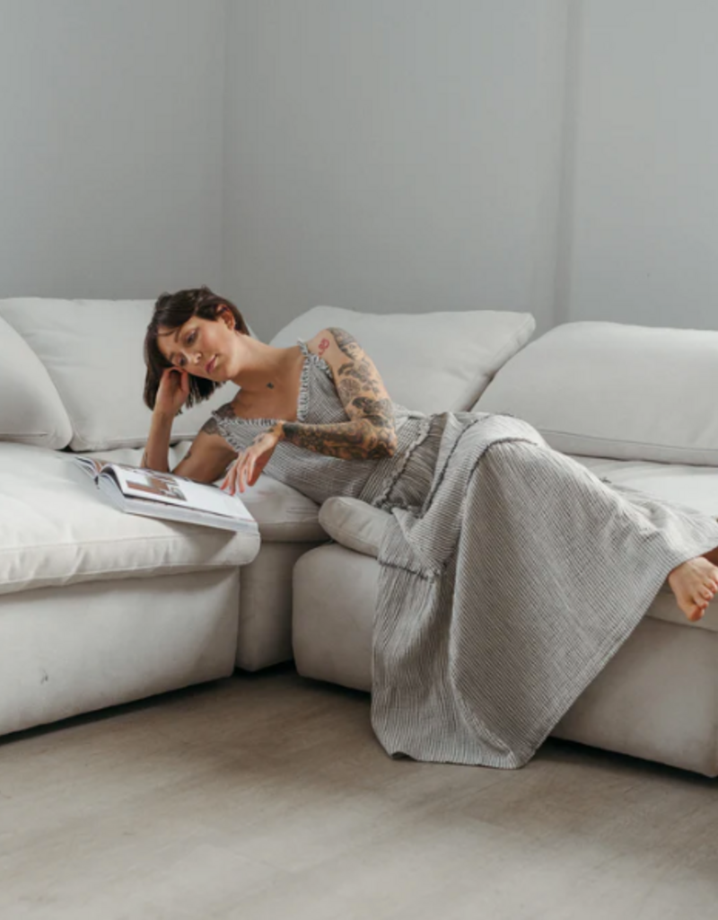 Pokoloko Pokoloko Striped Crinkle Ruffle skirt