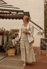 Pokoloko Pokoloko Striped Crinkle Ruffle skirt