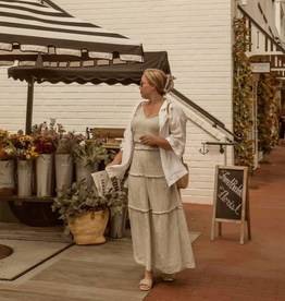 Pokoloko Striped Crinkle Ruffle skirt