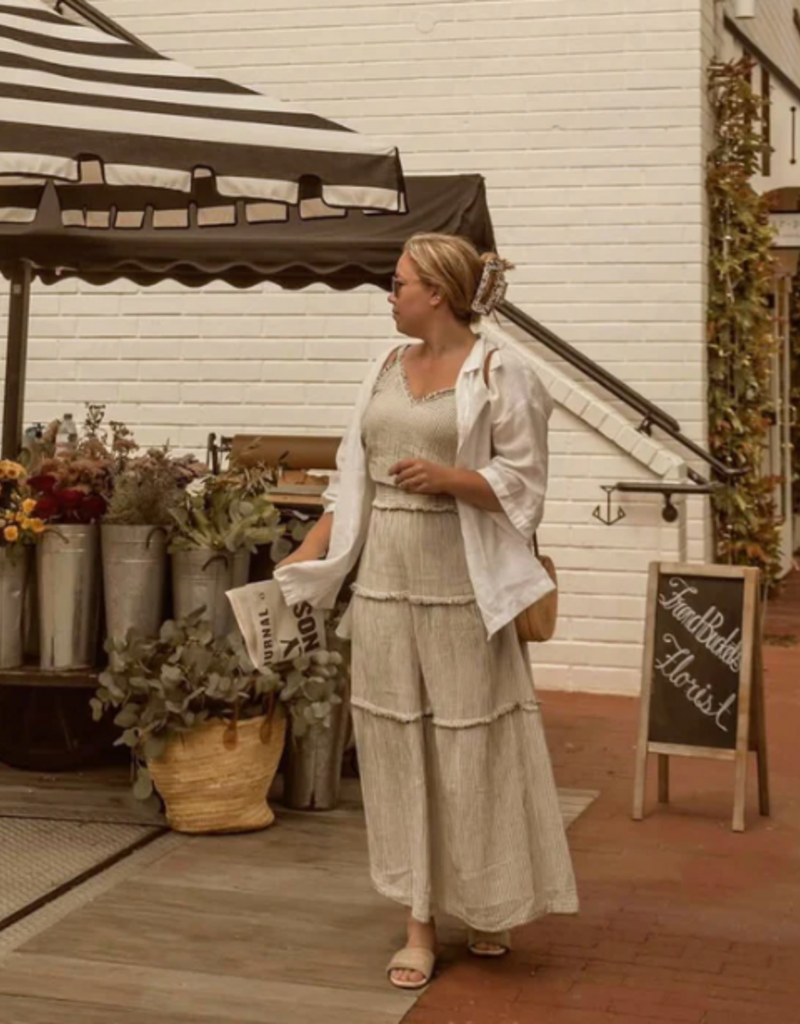 Pokoloko Pokoloko Striped Crinkle Ruffle skirt