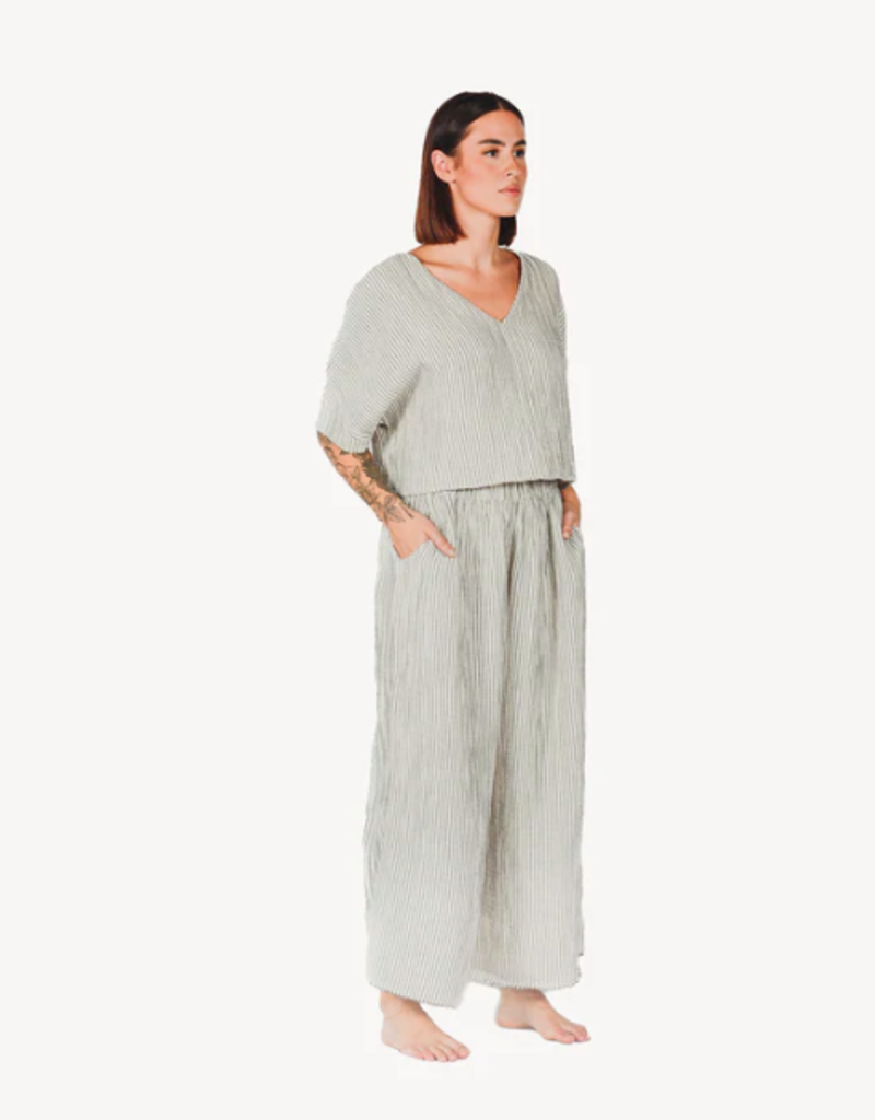 Pokoloko Pokoloko Striped Crinkle Palazzo pants