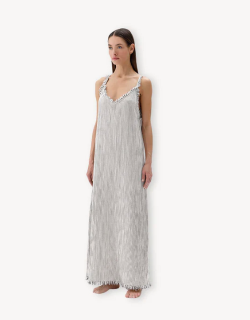 Pokoloko Pokoloko Striped Crinkle Strappy dress