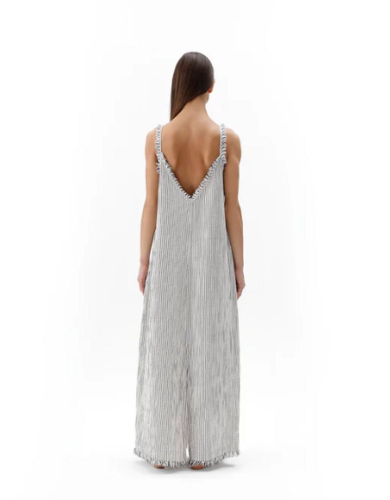 Pokoloko Pokoloko Striped Crinkle Strappy dress