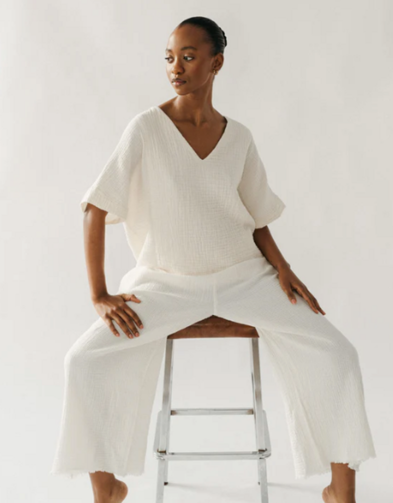 Pokoloko Pokoloko Crinkle V-Neck Top