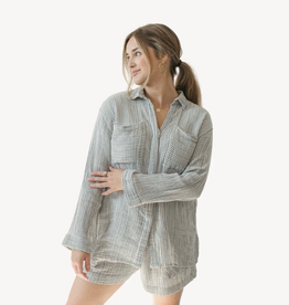 Pokoloko Striped Crinkle Pocket shirt