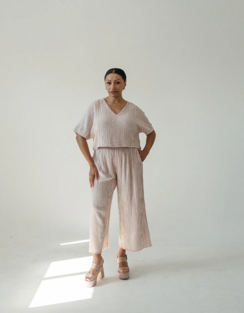 Pokoloko Pokoloko Striped Crinkle Palazzo pants