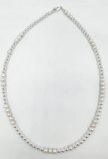Saskia de Vries Saskia Sterling silver & pearl necklace 4mm