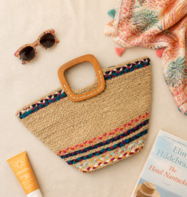 Wood handle rope bag