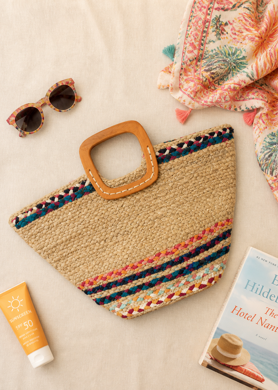 Wood handle rope bag