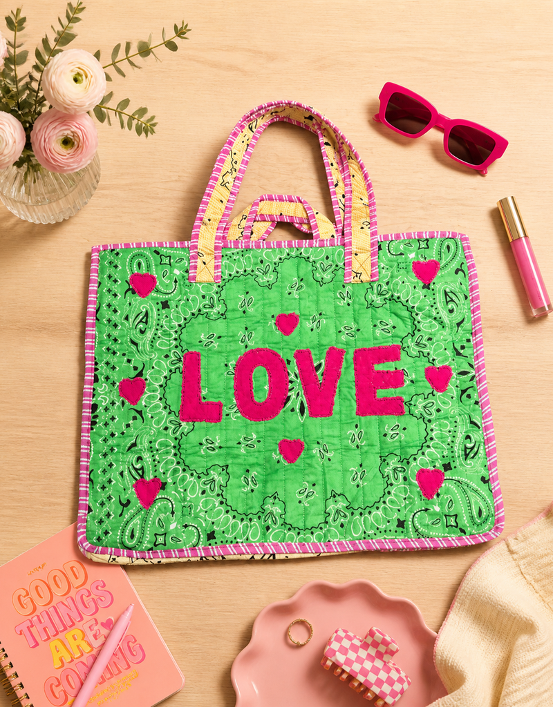 POL LOVE Quilted Tote