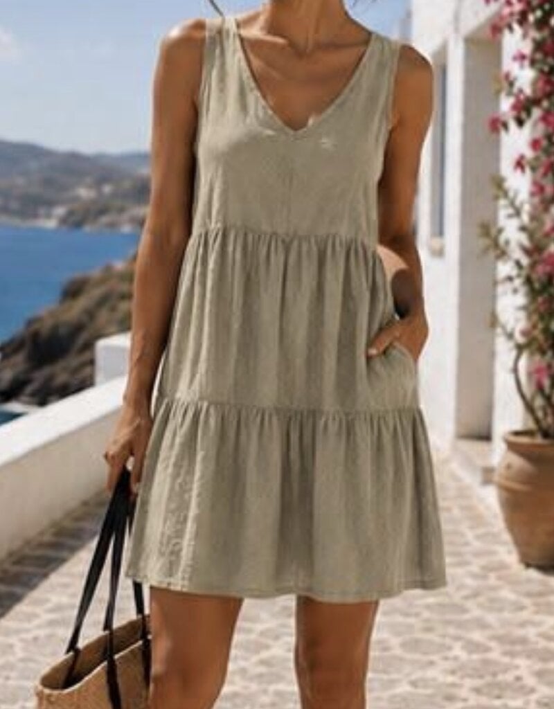 Puro Lino Puro Lino Tiered Linen Tank dress