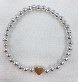Saskia de Vries Silver Love Heart bracelet