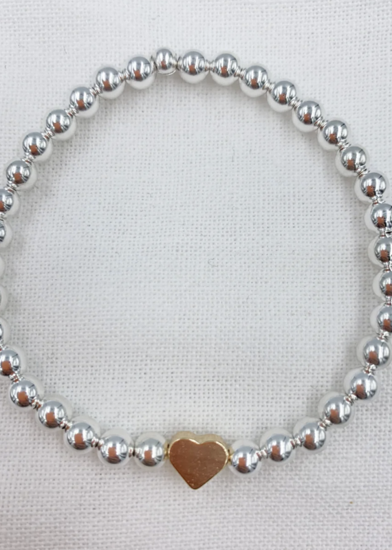 Saskia de Vries Silver Love Heart bracelet