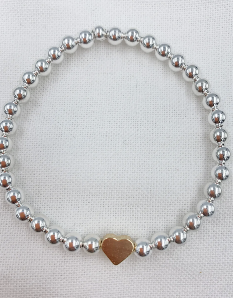 Saskia de Vries Saskia Silver Love Heart bracelet