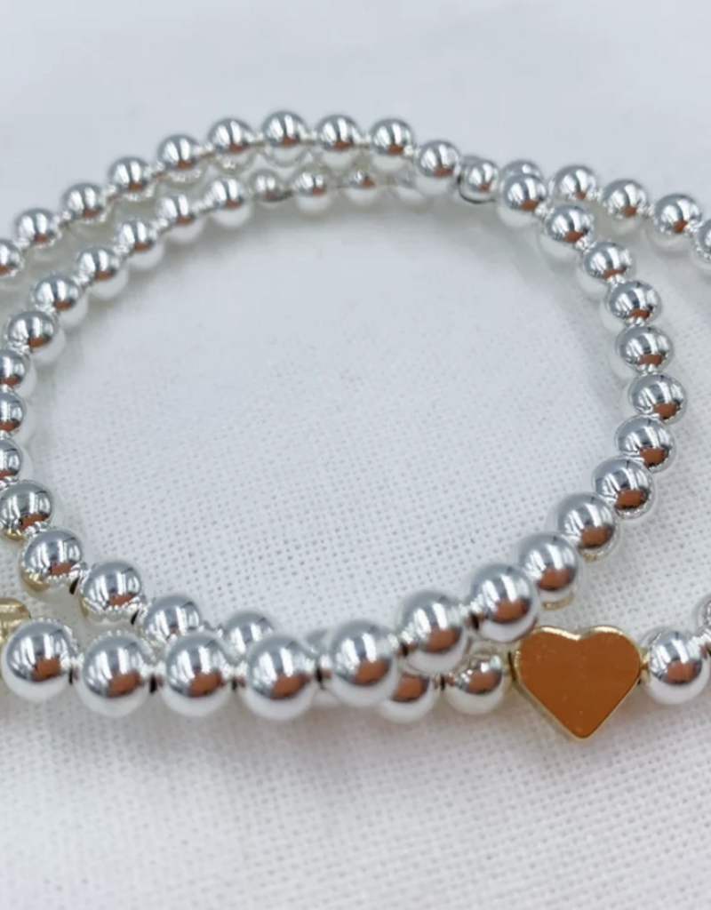 Saskia de Vries Saskia Silver Love Heart bracelet
