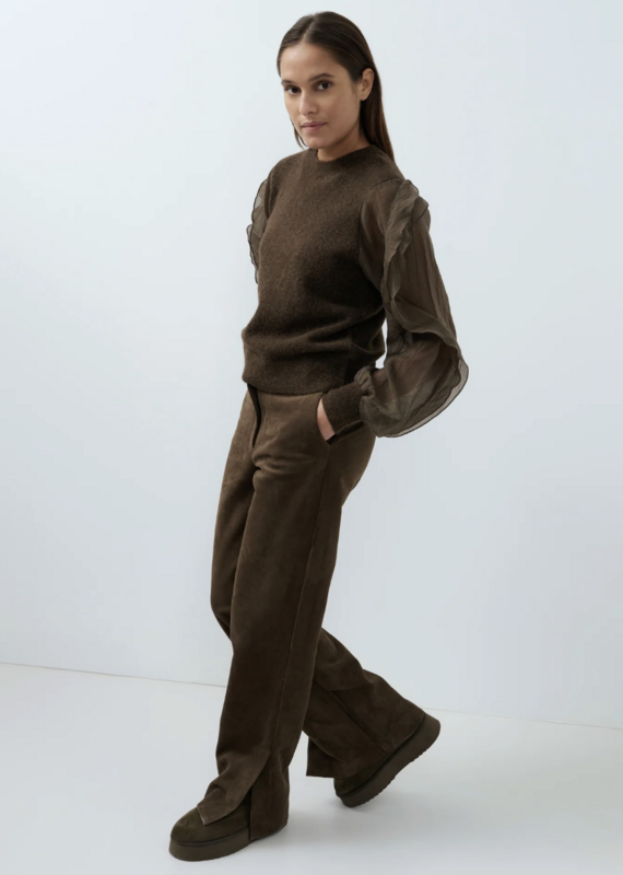 YaYa Swtr with Woven slv