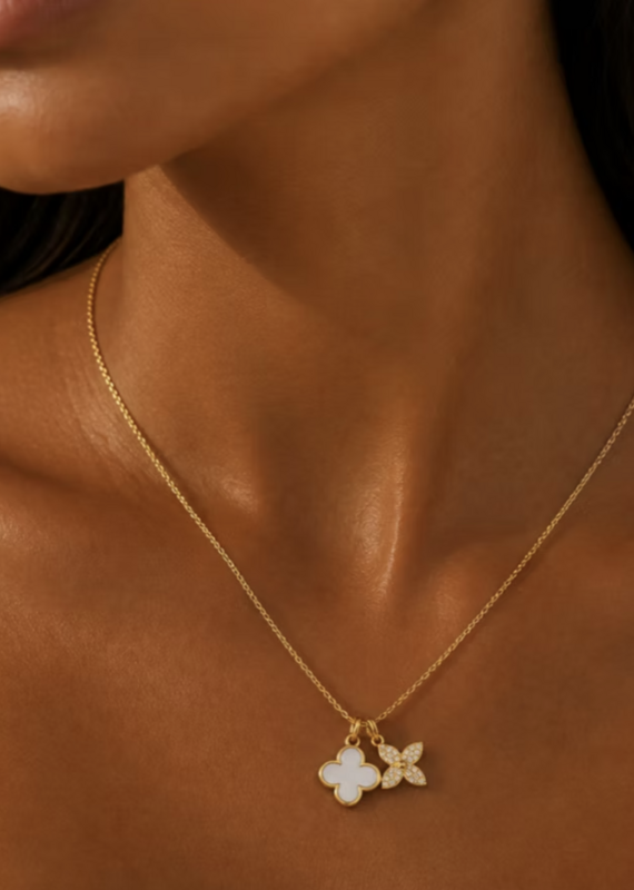 Alysha James Clover and Flower charm