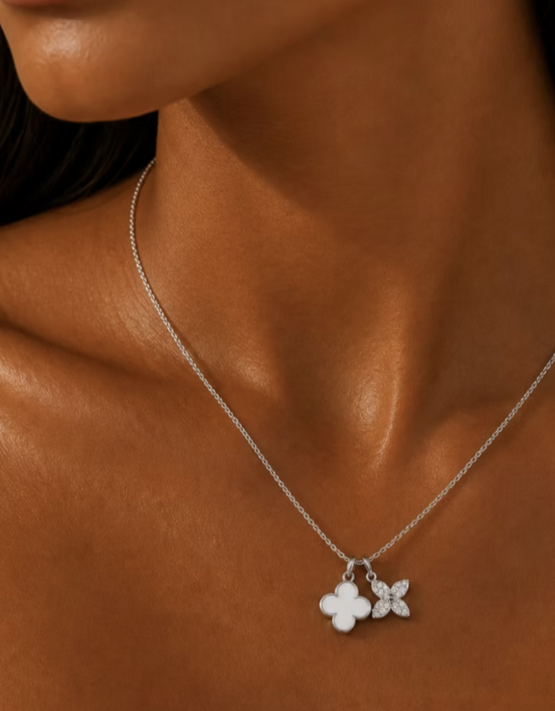 Alysha James Alysha James White Clover & Flower charm